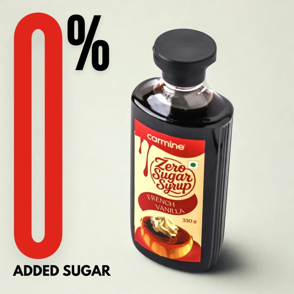 Carmine Zero Sugar French Vanilla Syrup – 330g | New & Improved Recipe | Sweetened with Pure Monk Fruit | Natural, Plant-Based Sweetener | No Added Sugar or Artificial Ingredients | Low Carb, Keto & Diabetic Friendly | Clean Label Flavor Syrup for Coffee & More - Image 8 thumbnail