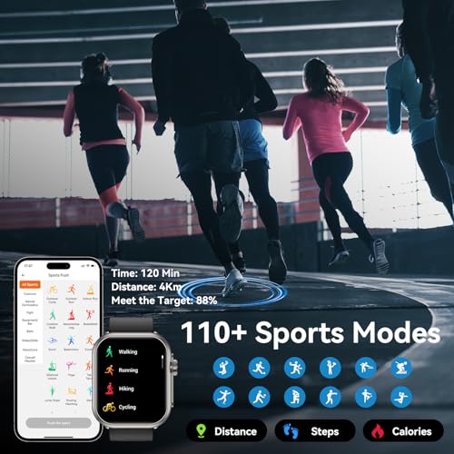 smart watch for men women 1000 mah 100 day battery life 18534 fitness tracker bluetooth callmake calls 110 sport modes ip68 waterproof heart rate 247 sleep monitor fitness watch iosandroid