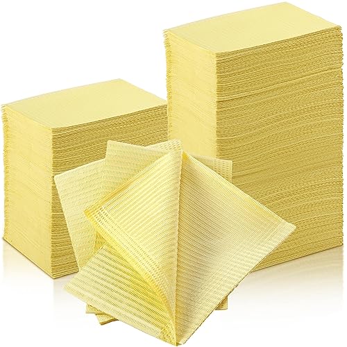 Newwiee 750 Pcs Disposable Dental Bibs Bulk Waterproof 13x18, Yellow