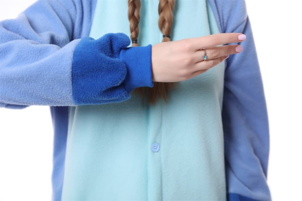 Animali Pigiama Kigurumi Onesie Unisex per Adulti per Feste e Cosplay Costume (L, Blu Stitch)