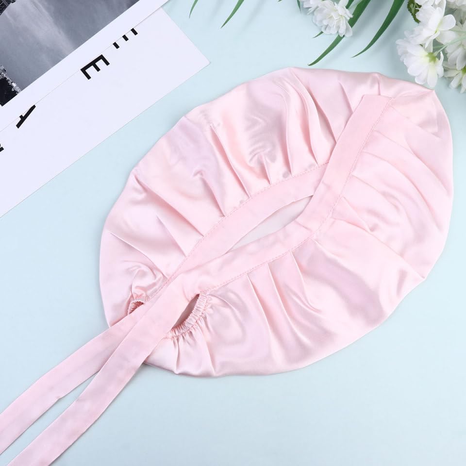 KALLORY Adjustable Silk Sleeping Bonnet for Women Soft Breathable Sleep Cap