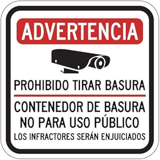 STOPSignsAndMore - Spanish Warning No Dumping Dumpster Not For Public Use Sign - 12x12 - Reflective | Rust Free Aluminum