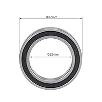 Vista 4 de uxcell 6805-2RS Rodamientos rígidos de bolas de 0.984 in de diámetro interior 1.457 in OD 0.276 in Diámetro doble sellado de acero cromado Z2 10pcs
