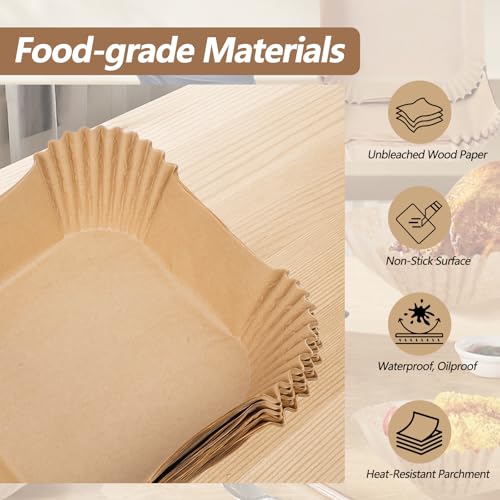 Image of Air Fryer Liners for Ninja Crispi, 270PCS Disposable Paper Liners for Ninja Crispi 4-in-1 Portable Glass Air Fryer Cooking System, Parchment Paper Containers