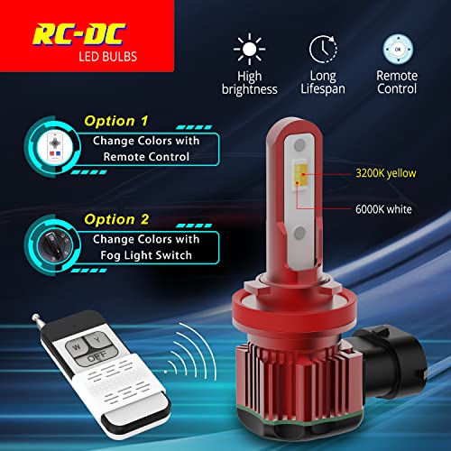 Lámpara LED H8 H11 H16 para luz antiniebla, 6000K/3000K miniatura 2