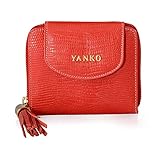 Mujer Yanko Monedero de Mujer con Solapa y Cremallera 1853 (Color: Rojo)