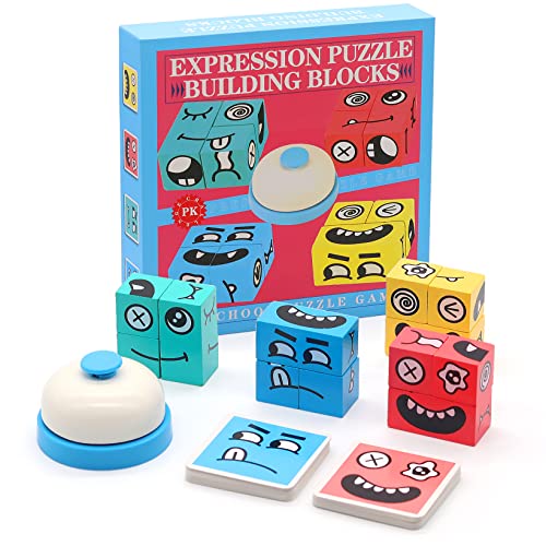 Face Changing Magic Cube Building Puzzle Games,Puzzle Building Cubes Suitable for Children to Play,Competition Game to Help Train Logical Thinking,Family Night Puzzle Games
