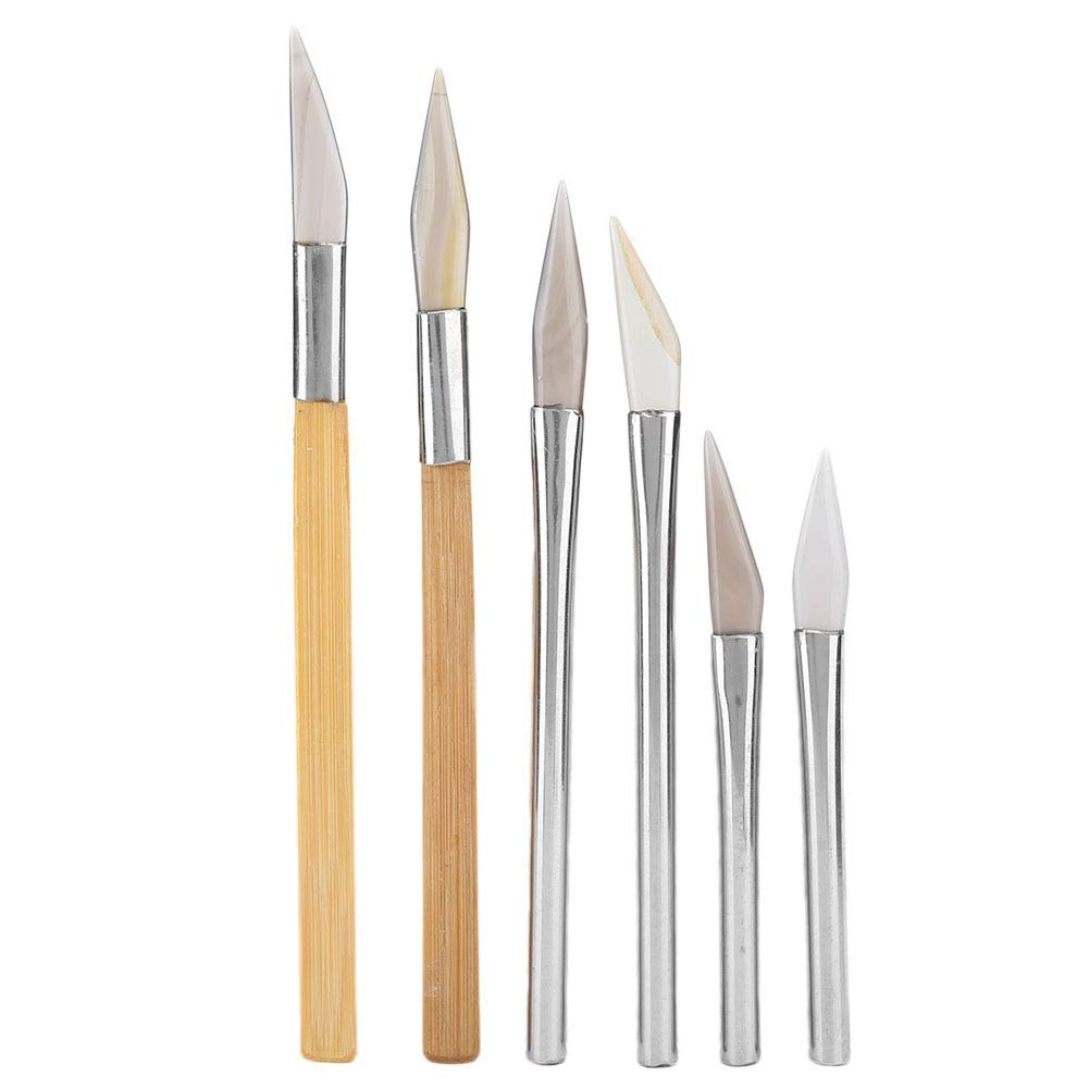 Yosoo Agate Burnisher, Agate Polishing Burnisher Agate Knife for Gold Setting Burnishing Tool Knife Set Scoring Jewelers Agate Polishing Burnisher for Gold Sliver Jewelry Making Carving