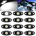 Calightskit 12 Pods White led Rock Lights Waterproof IP 68 for Car SUV Underglow Lights Neon Trail Rig Lamp Lighting for Truck Motorcycle ATV UTV (White)