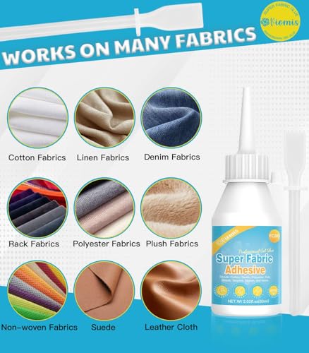 Viomis DIY06007-60ML-1 Fabric Glue, Permanent Clear Washable Clothing Adhesive thumb #2