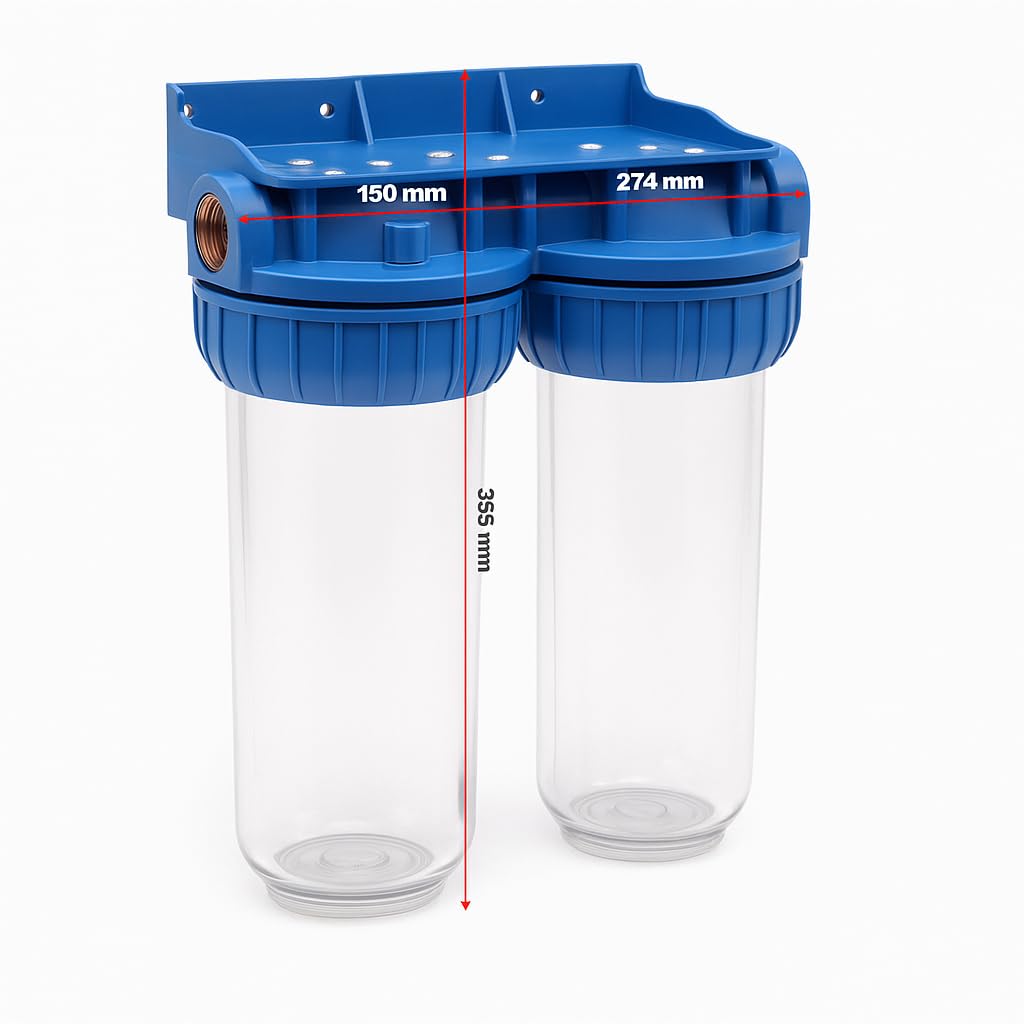 Sistema di Filtrazione a 2 Stadi - Tazza Duo - Rimuove dall'acqua sabbia, ruggine, alghe e particelle in sospensione - Purifica e depura l'acqua da pesticidi, ruggine, particelle in sospensione, cloro