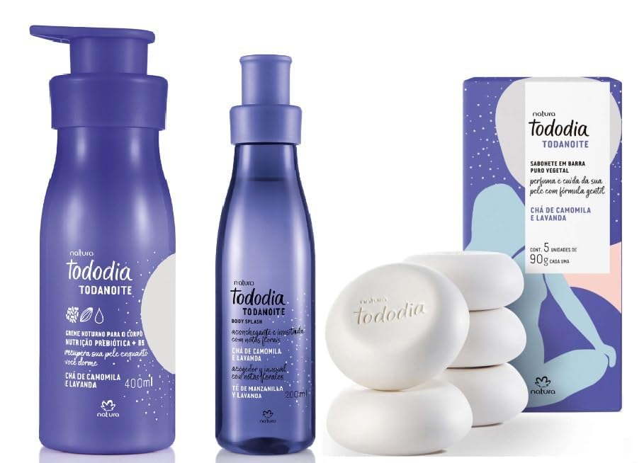 Kit Combo Tododia Todanoite Chá de Camomila e Lavanda (Hidratante