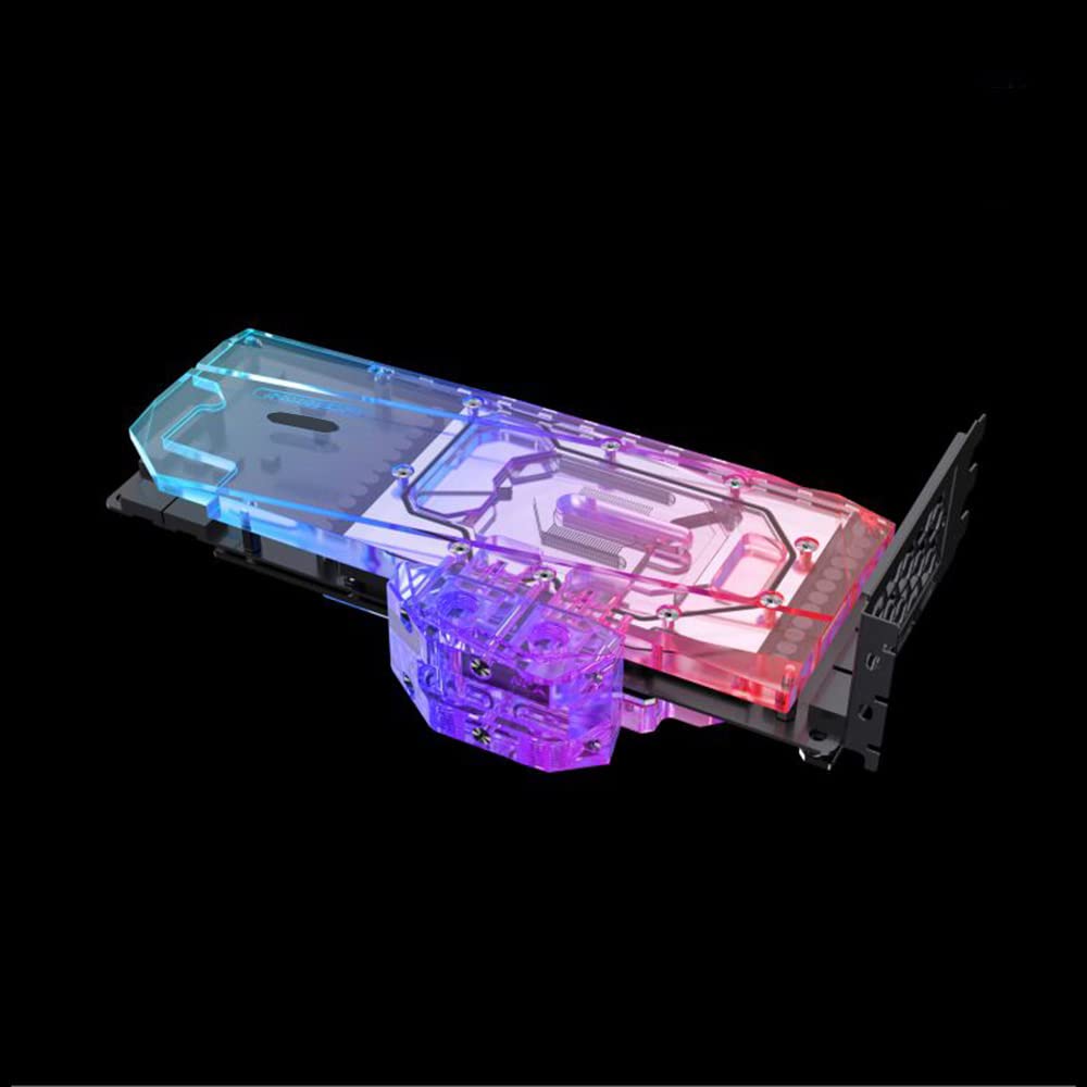 GPU Copper LED Water Cooling Block with Water Cooling Copper Backplate for Zotac RTX3090 RTX3080 RTX3080Ti (for Zotac Goforce RTX3090 RTX3080 RTX3080Ti OC)