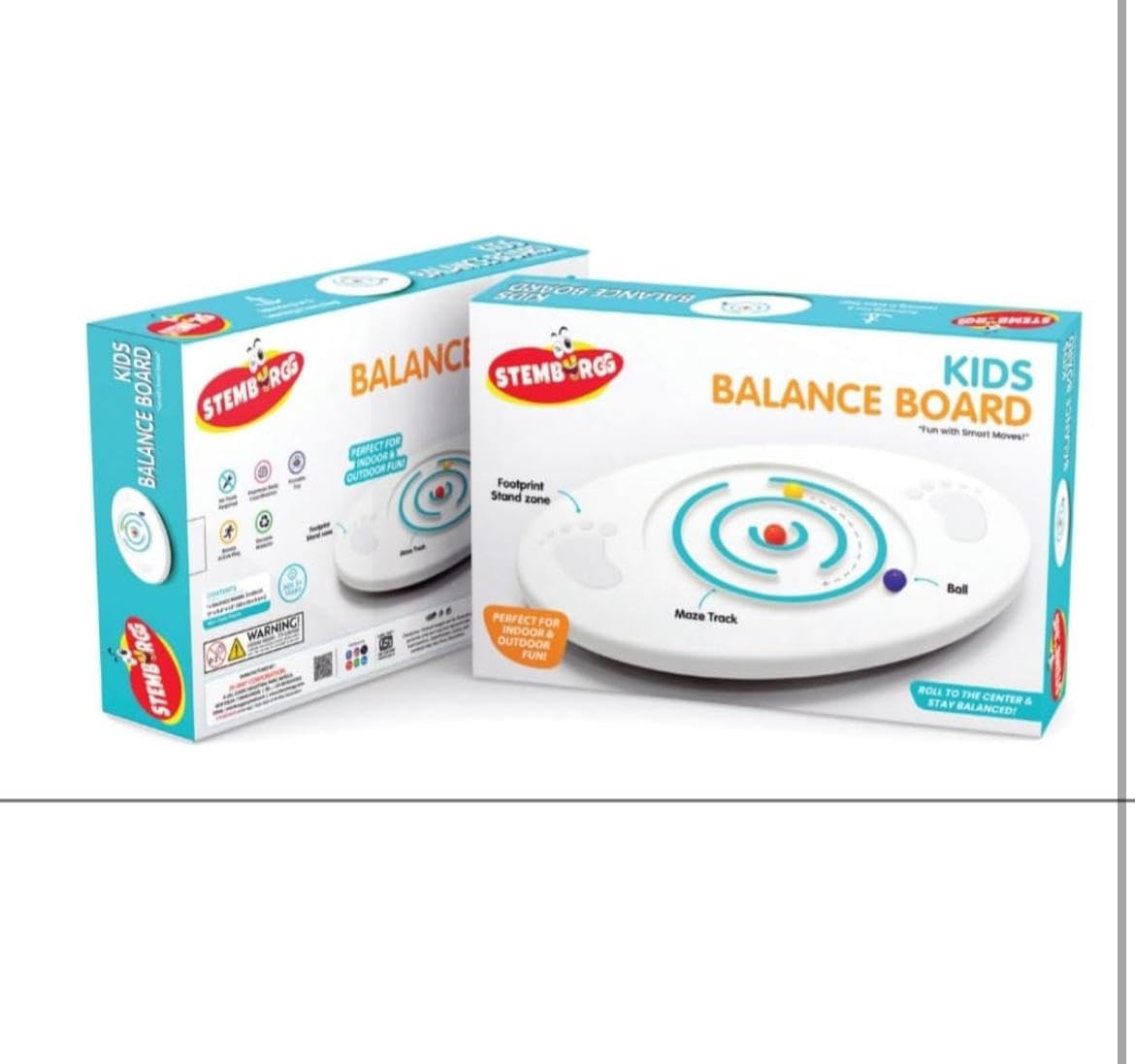 Kids Balance Board, White and Green Spiral Maze Design with Colorful Balls, Educational Learning Toy for Children, Interactive Coordination Game-image-38