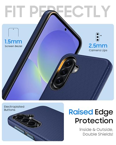 Image of for Galaxy A37+A36+A56 5G Phone Case, Triangular Anti-Slip Textured, Military Grade Drop Protection Samsung A37 5g case, 14ft Drop Tested, TPU+PC Dual Layer Shockproof Cover for A37 (Blue)