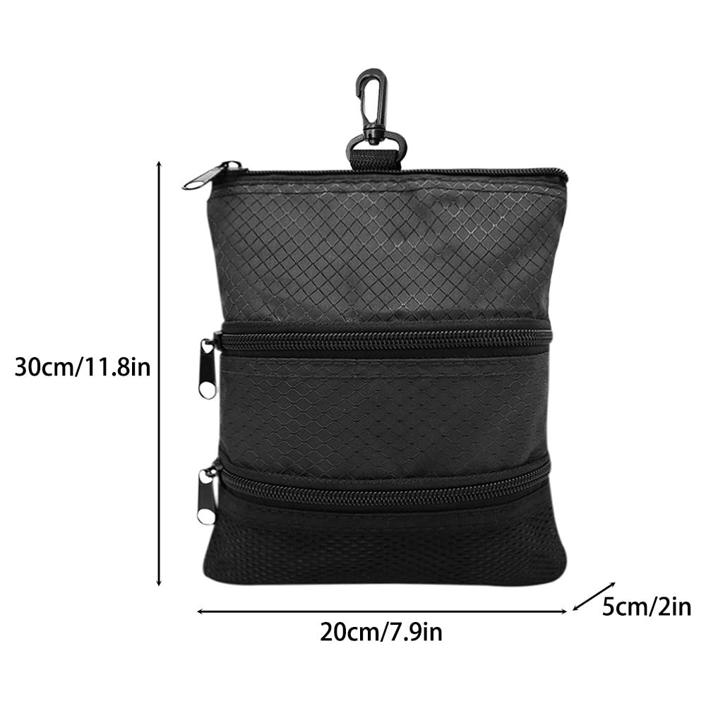 Tasca Golf,Borsa Pallina da Golf con Chiusura Cerniera e Gancio per Ingranaggi per Esterni