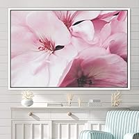 Framed Canvas Wall Art Blooming Closeup Botanical Chic Closeup Expressive Multicolor Photography Realism Ultra - 16x24 inches