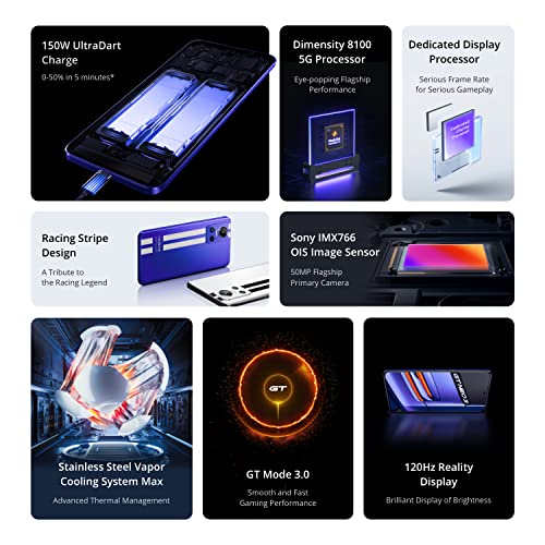 realme GT NEO 3 150W Smartphone 256 GB - Svart