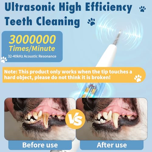 Plaque Remover for Teeth Dog Teeth Cleaning Kit for Tartar Stains Removal Electric Pet Ultrasonic Tooth Cleaner with Led Light Finger Toothbrush Dental Care for Dog Cat 5 Modes white  Cucciolini Doodles Plaque remover for teeth dog teeth cleaning kit for tartar stains removal electric pet ultrasonic tooth cleaner with led light finger toothbrush dental care for dog cat 5 modes white   cucciolini doodles