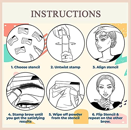 Eyebrow-Stamp-WaterproofBrow-Stamp-Shaping-Kit-Eyebrow-Definer-Professional-Eyebrow-Powder-Stamp-Eyebrow-Stamp-Women-Makeup-Tools-With-10-Reusable-Eyebrow-Stencils-Brown-Black Eyebrow Stamp Waterproof,Brow Stamp Shaping Kit Eyebrow Definer, Professional Eyebrow Powder Stamp, Eyebrow Stamp Women Makeup Tools with 10 Reusable Eyebrow Stencils (Brown-Black)