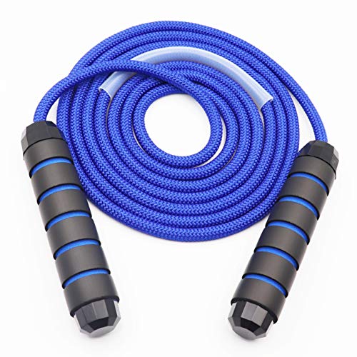 DETUCK (TM) Weighted Jump Rope, Thicken Cotton Heavy Jump Rope with Ball Bearing Non-Slip Foam Handles, Length Adjustable Jump Ropes Workout, Heavy Skipping Rope for Men Women Exercise Fitness