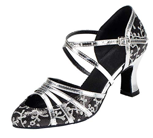 Chaussures danse latine femme à bout fermé pour briller lors d'un mariage ou bal