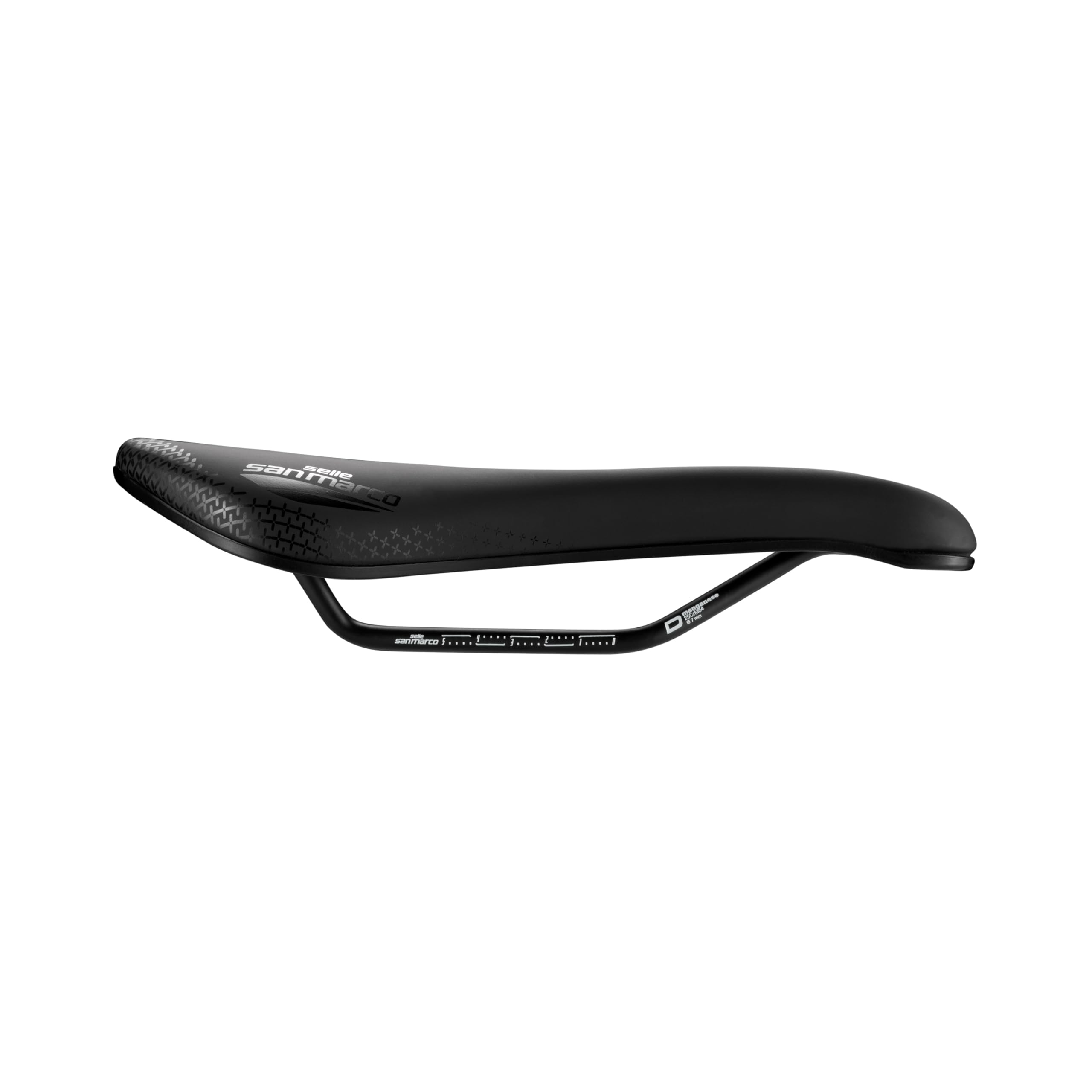 Selle San Marco ASPIDE Short Comfort Dynamic - Sillín Bicicleta Carretera, Gravel y MTB, Extra Acolchado, Rail Manganeso