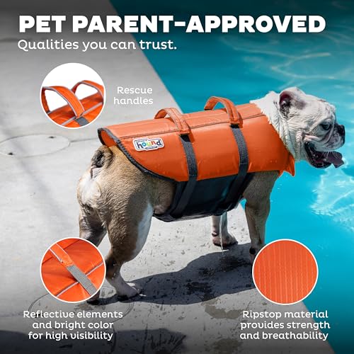 Kyjen 22020 Outward Hound Ripstop Quick Release Easy Fit Rettungsweste für Hunde, verstellbar, Größe M, orange