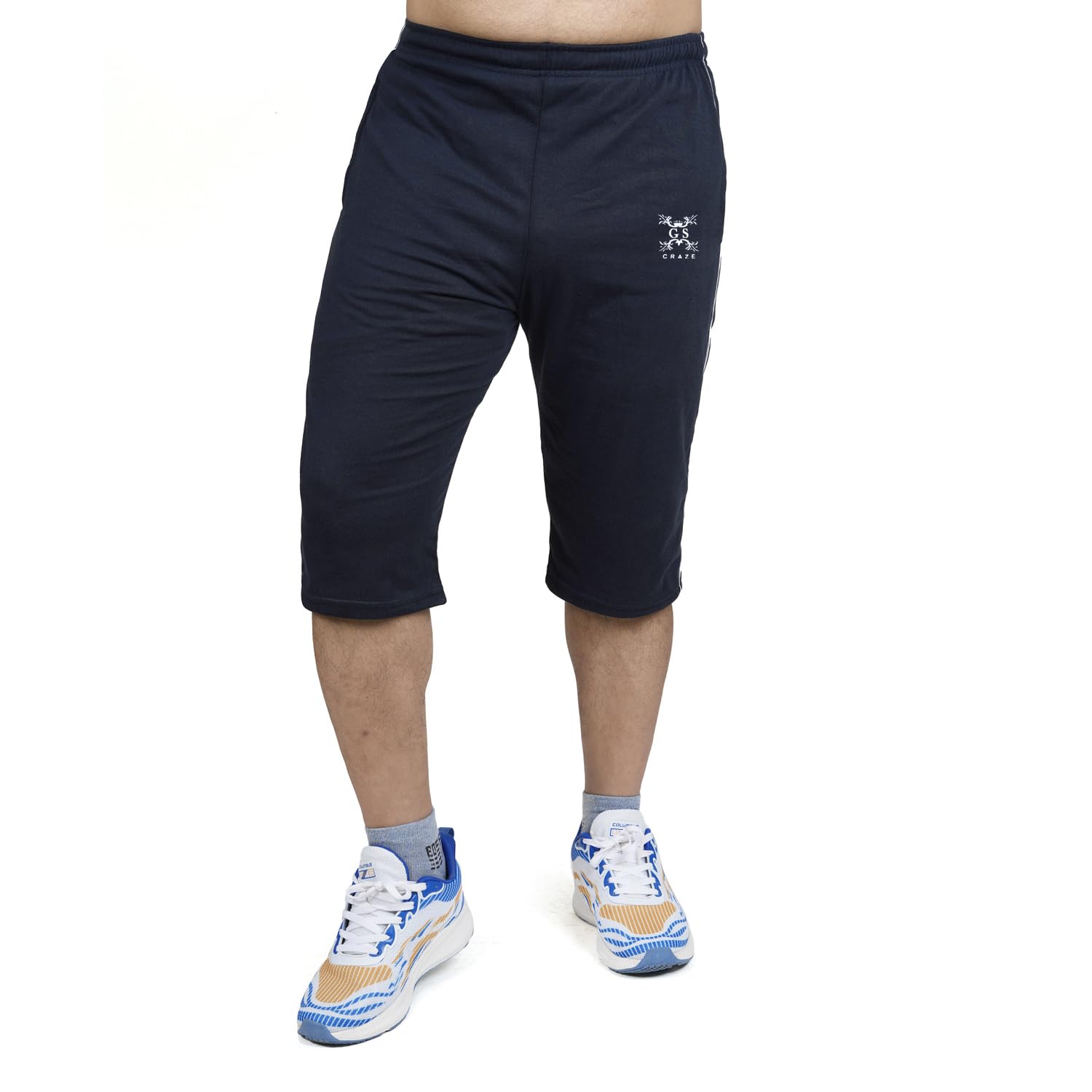 gs craze G S Craze Men's Stylish and Comfortable Capri Pants for Every Occasion Navy Blue Capri Shorts - L |-picture-31