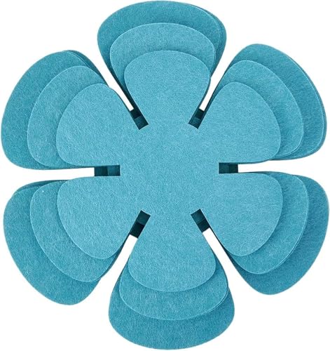 Daaxing Lot de 12 protections en feutre pour casseroles de 20,3 cm, 25,4 cm, 3 tailles différentes, protection empilable (bleu lac)