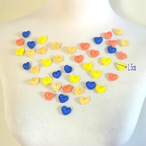 Miniatura 5 de 40pcs corazón bordado coser en apliques de encaje floral parche de fibra de leche adornos de costura ropa vestido de novia artesanía bricolaje