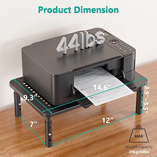 WALI Computer Monitor Stand for Desk, Adjustable Laptop Riser, Desk Monitor Stand Underneath Storage for Office, Home, School Supplies (STT003), 1 Pack, Black - Image 5