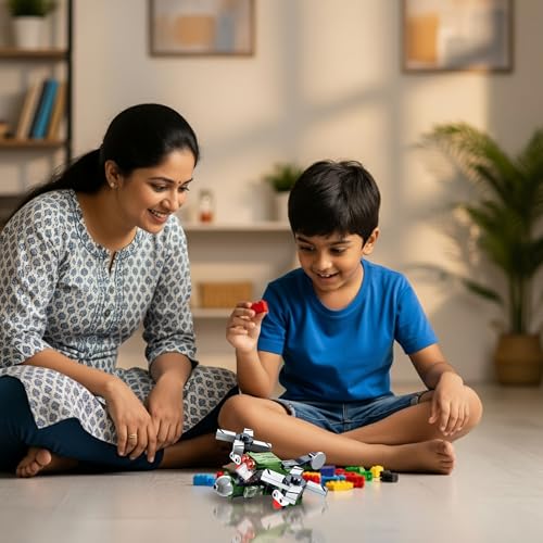 Image of STEM Armored Vehicle Building Blocks Set (91 Pcs) | DIY Twin-Rotor Helicopter Toy for Kids 7+ Years (Boys & Girls) | Educational Construction | Creativity & Action Play Toy