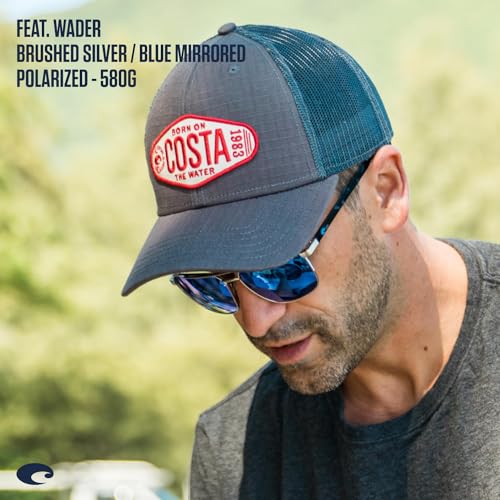 Image of Costa Del Mar Mens Wader Rectangular Sunglasses