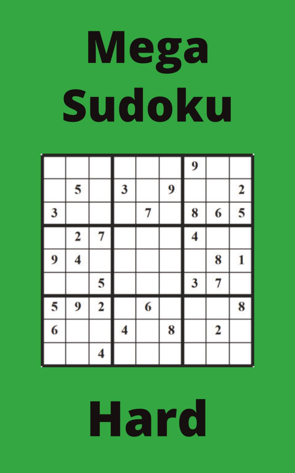 Green Mega Sudoku Book, 9x9 Puzzles, 50 Pages, 5x8, Hard
