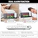 ThreeH Radiowecker mit Projektion Digital RGB Bunte Uhr für Schlafzimmer Dual Alarm USB Ladeanschluss Snooze Großer Spiegel Bildschirm Display Weiß