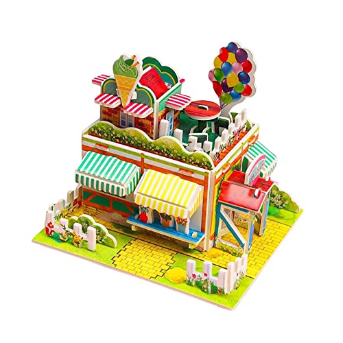 Colcolo Papel Cartón Mini Casa Rompecabezas Artesanía Creativo DIY Juguete Modelo de construcción...