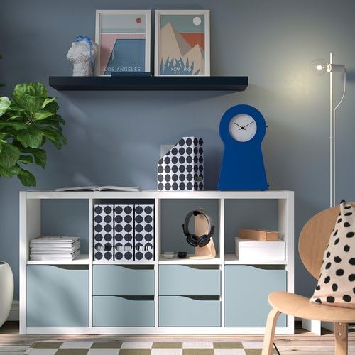 Amazon | IKEA イケア ウォールシェルフ ブラックブルー 110x26cm