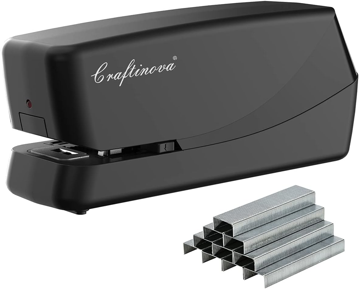 Craftinova Electric Stapler,Automatic Stapler,Including 2000 Staples and 1 adapters,Electric Stapler Heavy Duty Can Store 210 Staples，AC or Battery Powered Stapler Heavy Duty, 25 Sheet Capacity. : Office Products
