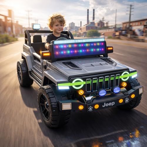 Image of Kawaii Kids 12V 4x4 Battery Operated Ride-On SUV for Kids with Parent Remote Control, Bluetooth, LED Lights, Corrosion-Resistant Paint, Big Size Electric Car for Boys & Girls Age 2-8 Years