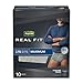Depend Real Fit Incontinence Underwear for Men, Maximum Absorbency, L/XL, 4 Packs of 10, 40 Total