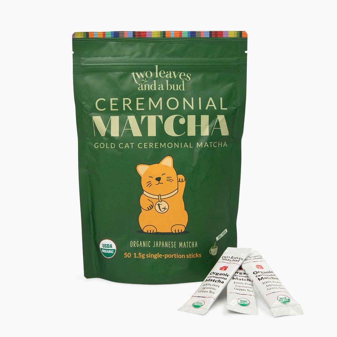 Two Leaves and a Bud Organic Ceremonial Matcha Green Tea 100 Japanese Matcha powder 1 5g Pre-Portioned Single-Serve