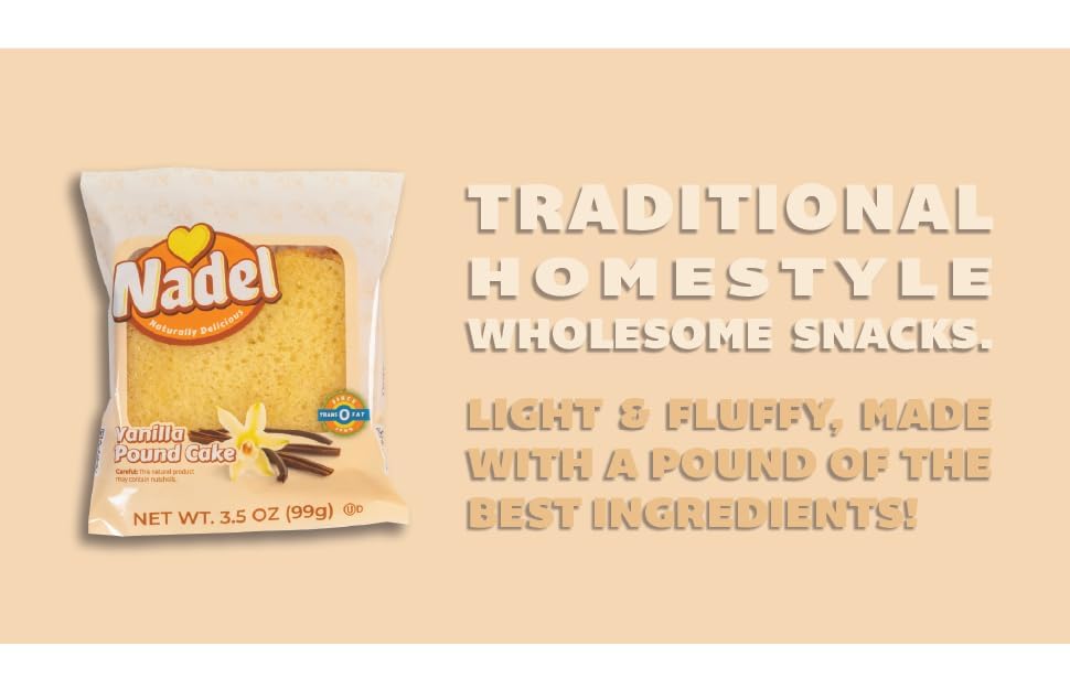 Image of Nadel - Naturally Delicious Sweet Breads Variety Pack (Banana Chocolate Chip, Vanilla Pound Cake, Apple Spice, Pumpkin Spice). (24 Pack, 6 Breads Per Flavor)