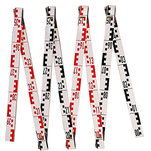 Nivellierzollstock 4 m (Geometer-Maßstab), Transportlänge 57,5 cm – E-Teilung/mm-Teilung