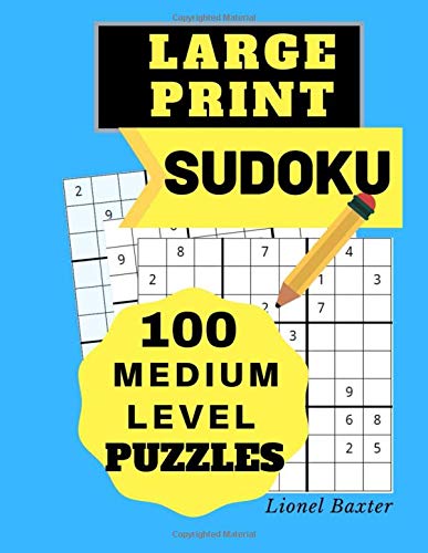 Large Print Sudoku 100 Medium Level Puzzles