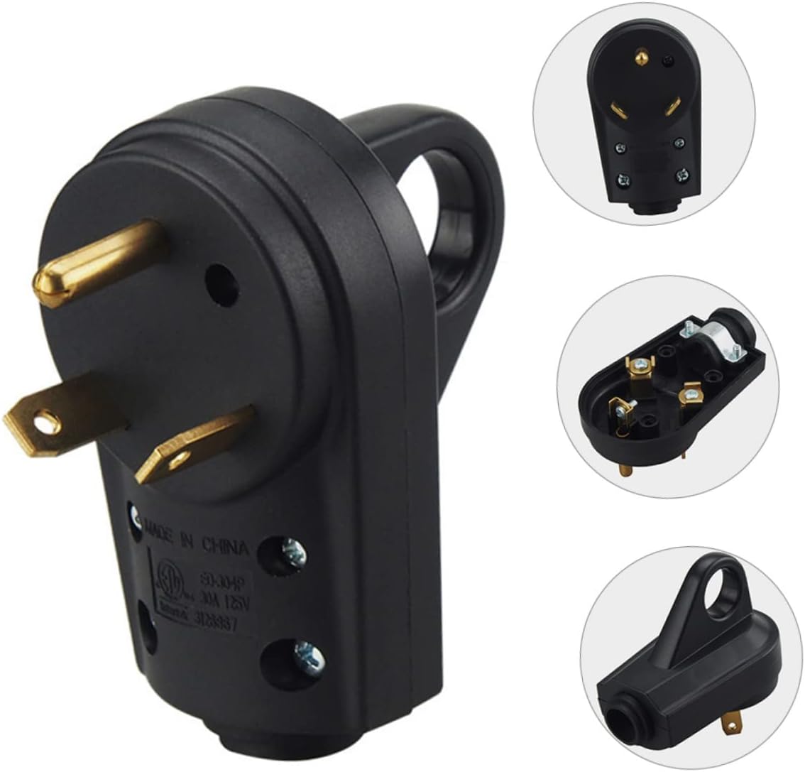Rv Power Adapter Plug for Rv Power Cord Male Camper Plug High Temperature and Flame Resistant