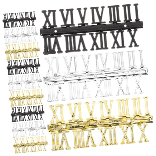 WESIEVYA 12個 ローマ数字 時計数字 壁掛け時計用交換パーツ クラシックカラー デリケート質感 ホーム用修理 装飾簡単