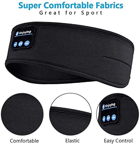 ePalZoneXP Wireless Bluetooth 5.4 Headphone Music Eye Mask Stereo Headphones Earphone Music Headband Sleep Headphones for Side Sleepers Sports Headphone Outdoor UK (BLACK) - Image 2