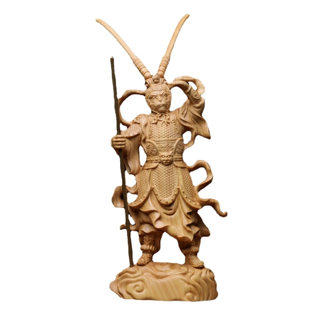 Amazon.co.jp: 小葉黄楊木 木彫り孫悟空彫刻孫悟空木彫り仏像 彫刻工芸  