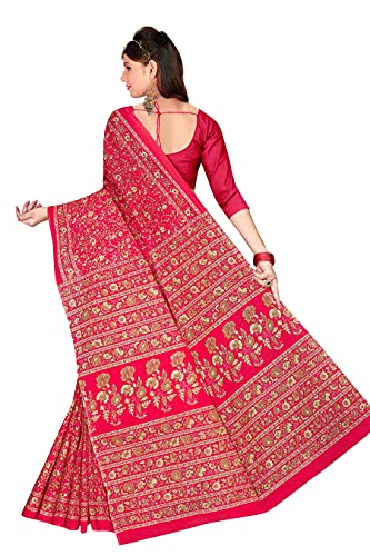 Image of TAMAIRA FASHION Mulmul Pure Cotton Saree For Woman Kalamkari Printed|Office Wear Daily Wear Sarees For Women Without Blouse Piece (Available in 9 Colours)